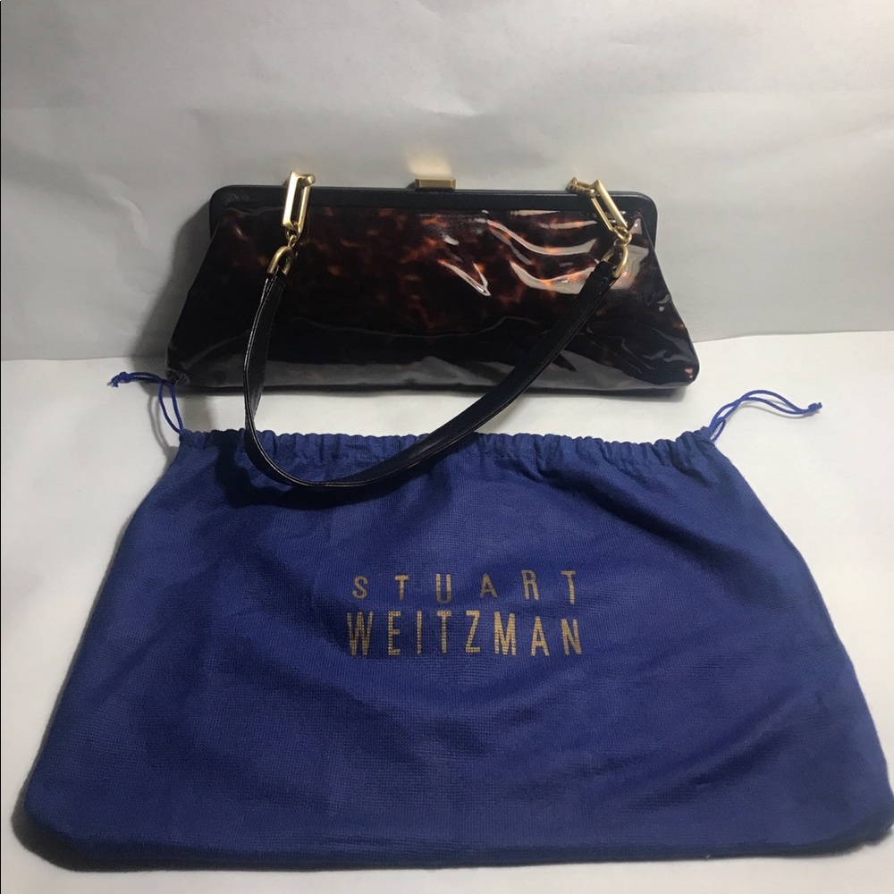 Stuart Weitzman tortoise shell purse 5” X 13 1/2” with dust bag Never Been Used